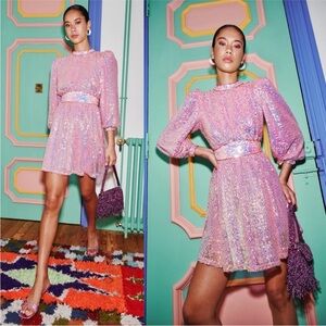 NWT Celia B Ezili Sequin Dress in Pink S
